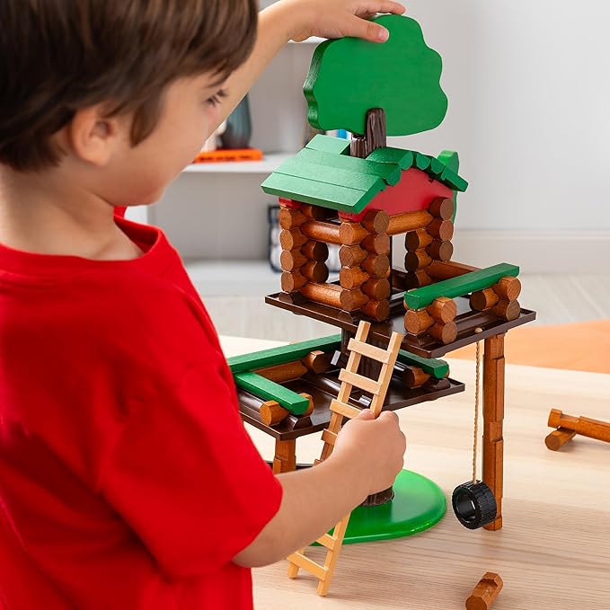 Lincoln Logs 2 Tiered Tree House Building Set Educational Toy Gift for Kids Girls and Boys STEM Retro Classic Toy