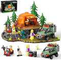 Mountain Camping Building Blocks Set - 677PCS Outdoor Adventure Scene Construction Toy with Tent Camping Car &amp Campfire Desktop Decoration for Kids &amp Adults Creative Gift for Camping Lovers