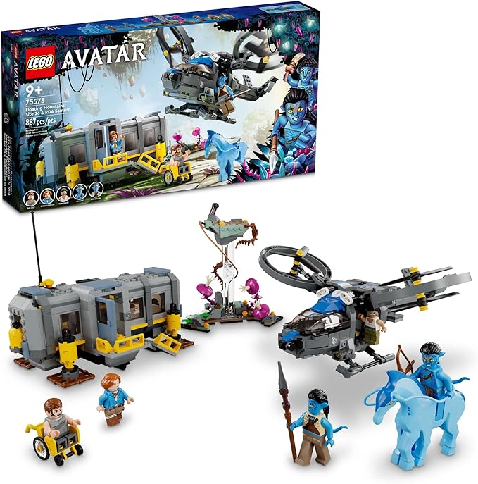 LEGO Avatar Floating Mountains Site 26 &amp RDA Samson 75573 Building Set - Helicopter Toy Featuring 5 Minifigures and Direhorse Animal Figure Movie Inspired Set Gift Idea for Kids Ages 9+