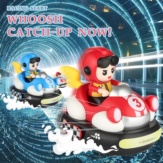 Remote Control Bumper Cars Toy (2 Cars Set) – Rechargeable RC Ejector Vehicles with Music &amp Lights 2-Player Battle Racing Game for Kids Ages 3–8 Birthday Gift