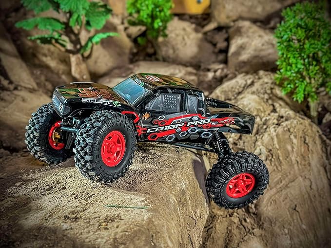 Helidirect HobbyPlus 1/18 RC Crawler - CR-18P PRO Brushless Juice Up Edition RTR w HBW Electronics 2.4GHz 4CH TX - Remote Control Crawler RC Rock 1/18 Full Lock 4WD Off-Road for Adults - Red