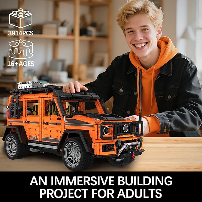 Off-Road Car Building Set4X4 Travel car Set with Adventure Tools and Accessories Classic Car Model Kit Fun Gift Idea for Adults Ages 18+ - Gifts for Men &amp Women(3914PCS)