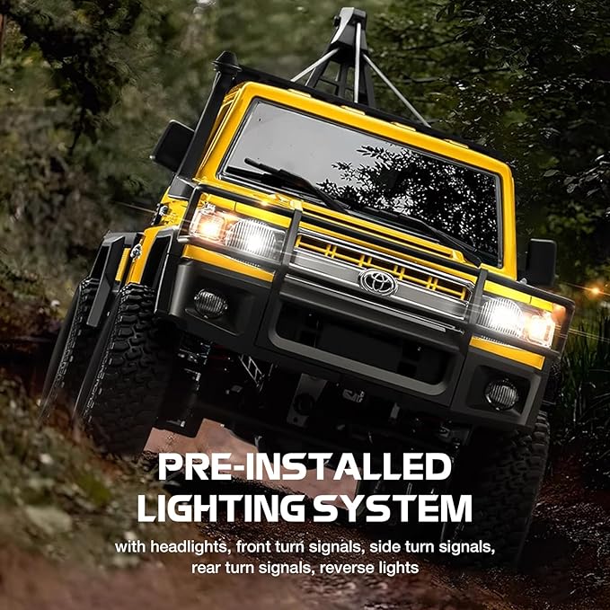 ARRIS 1/12 RC Crawler Off Road Car – MN82T 4WD Rock Climbing Truck with Remote Control Crane Hook LED Lights 2 Speed 2.4GHz Full Proportional RC Rock Crawler for Adults Gift