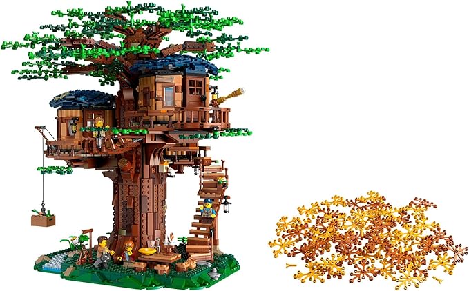 LEGO Ideas Tree House 21318 Model Construction Set for 16 Plus Year Olds with 3 Cabins Interchangeable Leaves Minifigures and a Bird Figure