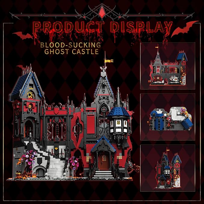 Medieval Castle Building Set for Adults 3540 PCS Large MOC Modular Gothic Vampires Haunted Houses Model Kit Compatible with Lego Horror Architecture Block Gift for Christmas Birthday