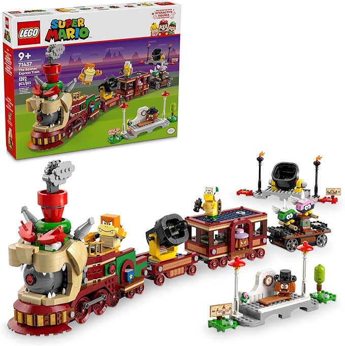 LEGO Super Mario The Bowser Express Train Toy - Building Toys for Boys &amp Girls Ages 9+ Years - Pretend Play W/Minifigures - Gift Idea for Kids - 71437