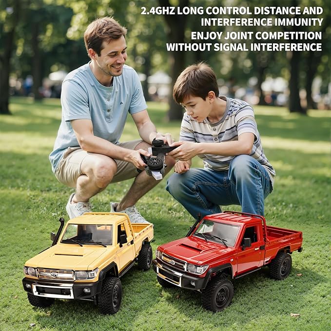 RC Rock Crawler 1/12 RC Crawler Off Road RC Truck 4x4 with 2.4GHz Remote Control 280 Brushed Motor All Terrain Rremote Control Truck RTR Proportional Throttle Steering MN-82（Red）