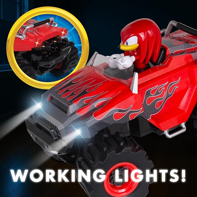NKOK RC Sonic Racing CrossWorlds Monster Truck Knuckles Ready-to-Run 2.4GHz Remote Control Turbo Boost Wheelie &amp Donut Action All-Terrain Off-Road Ages 6+ Fun Gift for Kids Toy Award Winn