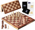 Wooden Chess Set for Adults and Kids 15 Portable Chess Board Set with Chess Pieces &amp Drawstring Bag