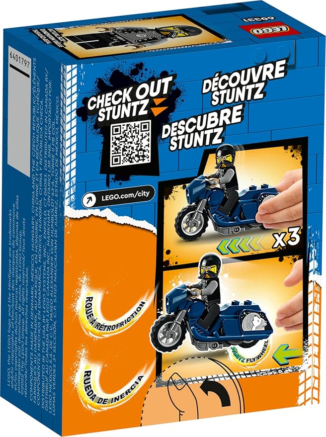LEGO City Stuntz Touring Stunt Bike 60331 Building Toy Set Flywheel-Powered Bike for Boys Girls and Kids Ages 5+ (10 Pieces)