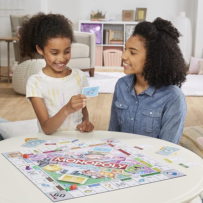 Hasbro Gaming Monopoly Sparkle Edition Board Game Family Games with Glittery Tokens Pearlescent Dice Sparkly Look (Amazon Exclusive)