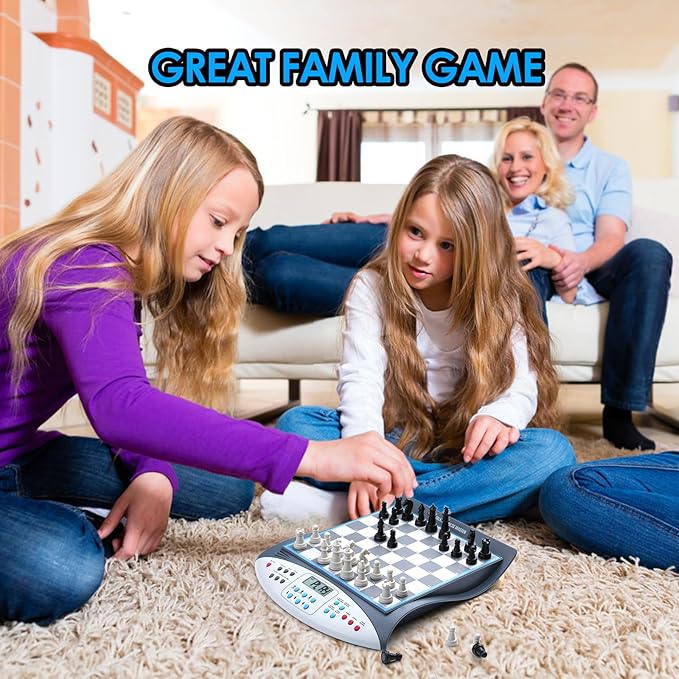Electronic Chess Set with Voice Teaching System Magnetic Computer Chess Game Great Partner for Beginners &amp Improving Players Electronic Chess Board Grows Your Chess Skills