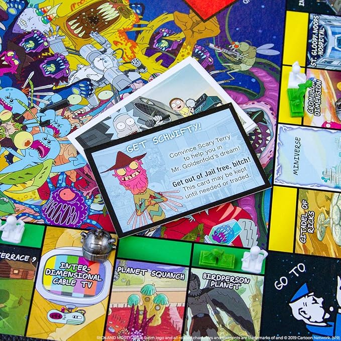 Monopoly Rick &amp Morty Board Game | Collectible Monopoly Game Based On Adult Swim Series Rick &amp Morty | Officially Licensed Rick &amp Morty Board Game