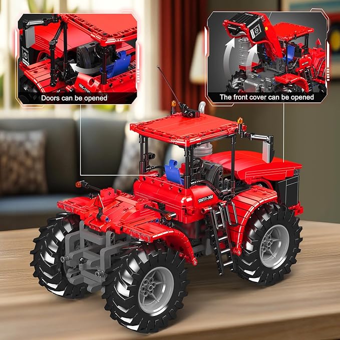 Mould King 17082 Tractor Building Blocks Set RC High-Tech Tractor Toy Realistic Engineering Toy with Motorized Functions Creative Gift Collectors (1300 PCS)