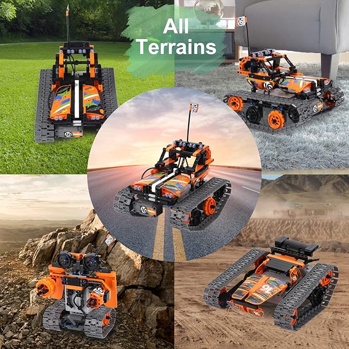 BIRANCO. STEM Remote Control Building Kit 3 in 1 RC Tracked Racer/Tank/Robot Engineering Toys Science Construction Play Set Toy Car Christmas for Boys &amp Girls Age 8-12 (392pcs)