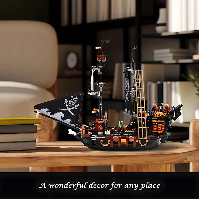 1328 Piece Pirate Ship Mini Building Kit Creative Blocks of The Caribbean Adventure Construction Kits Perfect Bricks Gift for Teens Not Compatible with Major Brands