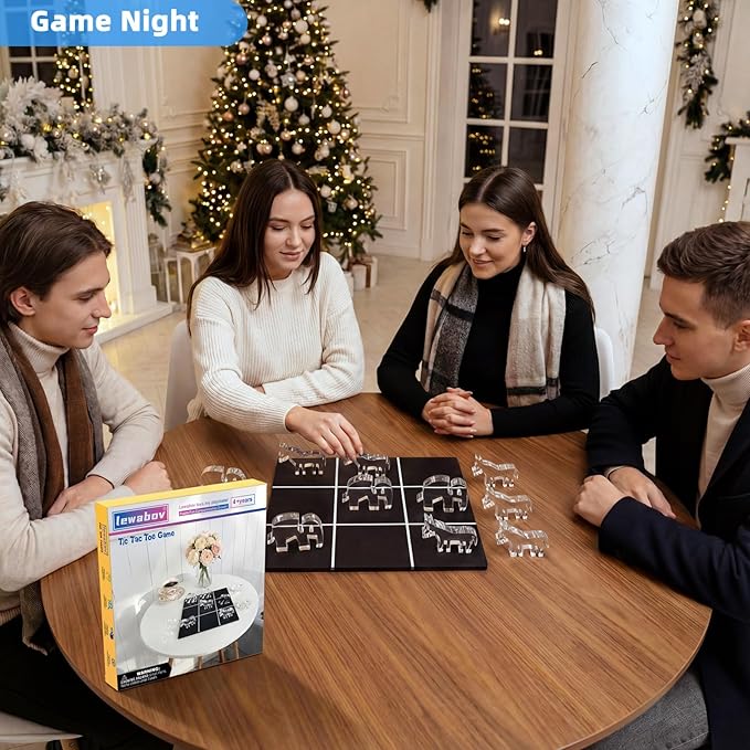Acrylic Tic Tac Toe Board Game - Modern Coffee Table Decor Easter Basket Stuffers for Teens &amp Adults Office Desk Accessories &amp Family Game Night Essentials2‑in‑1 Game and Decor piece