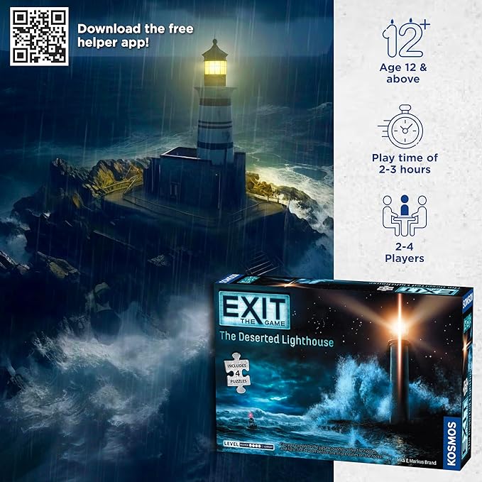 EXIT: The Deserted Lighthouse (With Jigsaw Puzzle) | Exit: The Game - A Kosmos Game | Family-Friendly Jigsaw Puzzle-Based at-Home Escape Room Experience for 1 to 4 Players Ages 12+