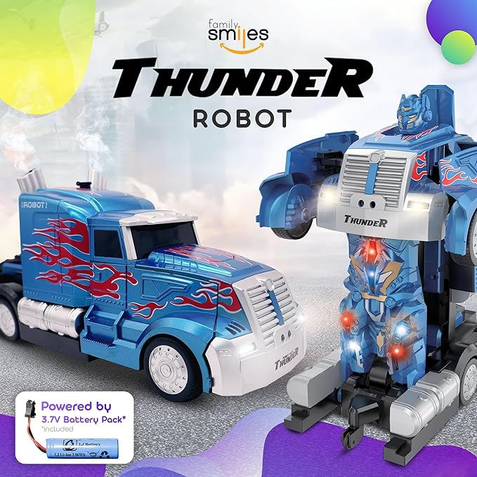 Kids Transforming Robot RC Truck Toys for Boys Ages 8-13 Years Remote Control Car Gift