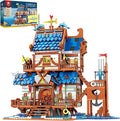 Reobrix Medieval Fishing Store Lighting Building Block Sets for Adults Medieval Architecture Display or Home Office Decor Creative Construction Building Kits 66007 Idea Gift for Adults