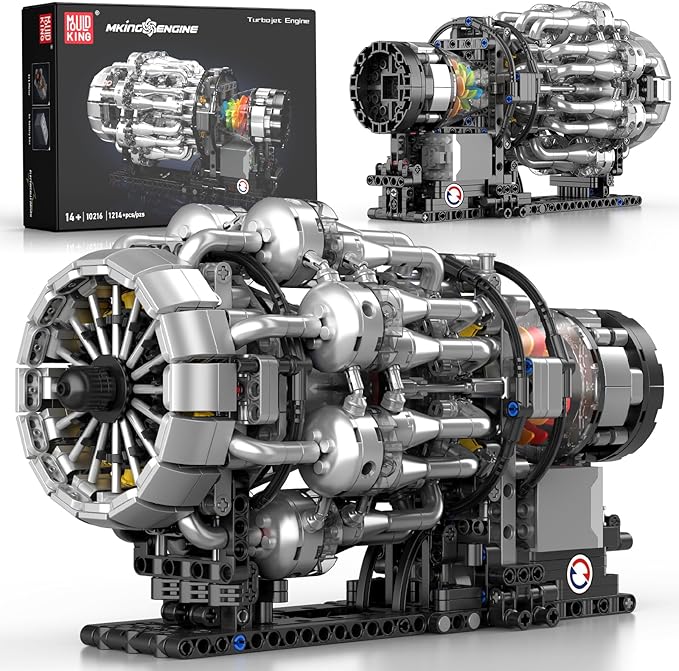 Mould King 10216 Aircraft Engine Building Kit for Adults Mini Transmission Engine Model Toy for Display DIY STEM Project for Teens(1214 PCS)