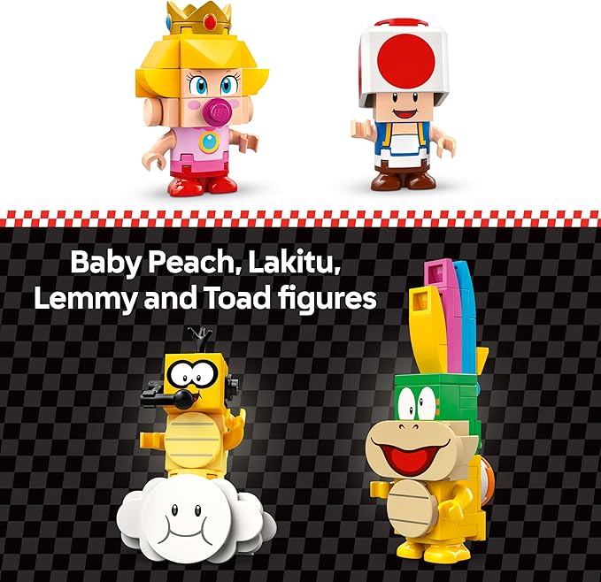 LEGO Super Mario: Mario Kart Baby Peach &amp Grand Prix Set Home Circuit - Nintendo Toy Building Set for Kids Girls and Boys Ages 8+ - Collectible Toy - Gift Idea for Birthdays - 72036