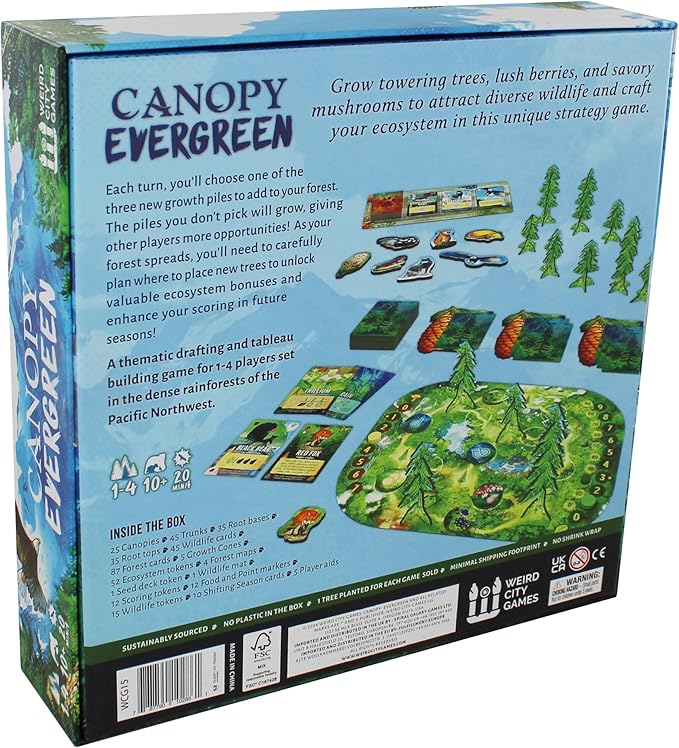 Canopy Evergreen - Strategy Board Game - for 1 to 4 Players and Ages 10+