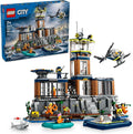 LEGO City Police Prison Island Building Set Birthday Gift for Boys and Girls Ages 7 Plus Imaginative Play Helicopter Toy Boat Toy and Dinghy 7 Minifigures with Dog and Shark 60419