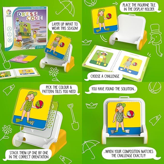 SmartGames 5 Little Birds Wooden Logic Puzzle Game with 60 Challenges – Deduction Game for Ages 5+