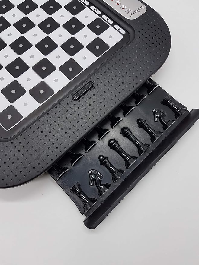 Lexibook Chessman® FX Electronic Chess Game with Tactile Keyboard and Light and Sound Effects 32 Pieces 64 Levels of Difficulty Family Board Game Black/Grey CG1335