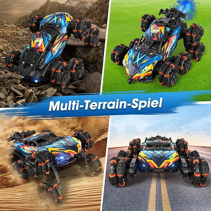 8WD Gesture Sensing Road Stunt Car Remote Control Cars with LED Light Music and Spray Drift RC Car Toys Gifts for 6-12 Years Old Boys Girls