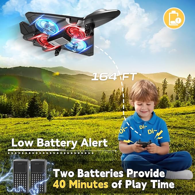 4DRC V31 Foam RC Planes Remote Control Airplanes for Kids Adults 4-7 8-16 Remote Control Planes Fighter Jet with Light 360° Flip Fighter Jet Toy Gravity Sensing Stunt Roll Gifts for Kids Boys