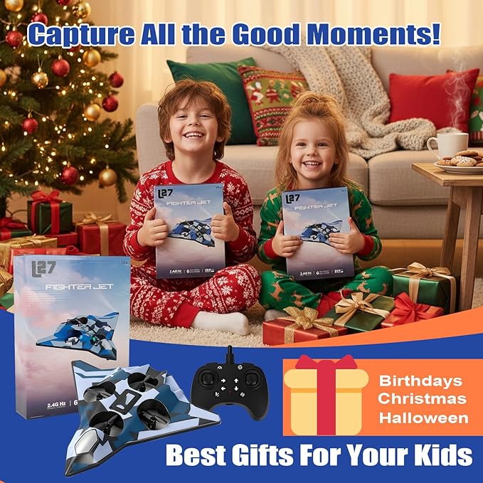 Foam Remote Control Airplanes for Kids &amp Adults | RC Fighter Jet with Light 360° Flip Fighter Jet Toys Stunt Roll Airplane Toy Great for Beginners Christmas &amp Birthday Gift for Kids Boys Ag