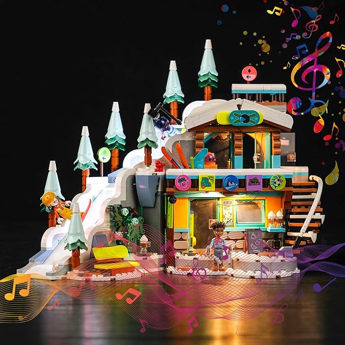 BrickBling LED Light Kit Compatible with Lego Holiday Ski Slope and Café Music Version Light Compatible with Lego 41756-No Model Included