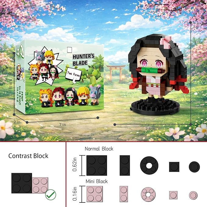 Anime Building Blocks Set 1140 PCS 2 in 1 Sitting &amp Standing Models Cute Micro Brick Action Figures Japanese Manga Merch Toy Decor Character Anime Manga Fans Gift for Kids Adults Toys 8-12 6-14