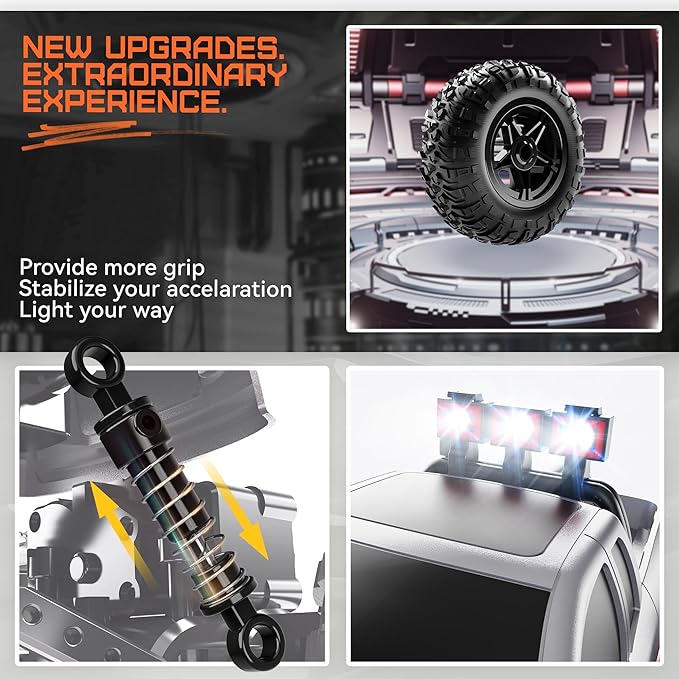 BEZGAR Remote Control Monster Trucks for Boys Age 4-7 - 1:14 All Terrain Rc Truck for Kids with Rechargeable Battery 2.4GHz Remote Control Cars for 8-12 Year Old Boys Girls Monster Trucks Toys