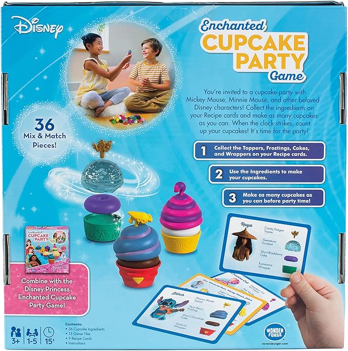 Wonder Forge Disney Enchanted Cupcake Party Game - Engaging Matching Game for Kids Ages 3 &amp Up | Featuring Beloved Disney Characters | Great for Skill Development | Ideal Birthday