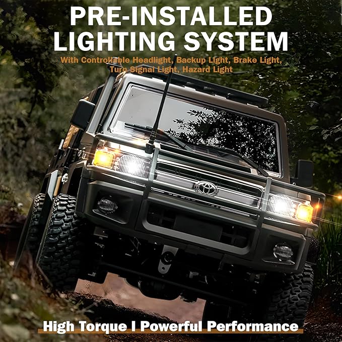 1/12 RC Rock Crawler MN-82S Toyota LC79 RC Pickup Truck 2.4GHz RC Rock Crawler 4x4 Remote Control Off Road Car RTF with Upgraded Chassis Hobby Grade Toy Gifts for Adults