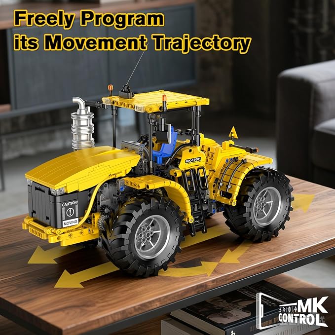 Mould King 17081 RC Technik City Tractor Building Sets MOC Semi Construction Vehicles Farm Sets for Adults 1401 Pieces Remote Control Tractor Model Set for Adult/Collections Enthusiasts