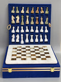 Large Handmade Full Chess Set Marble Chess Board 32 Chess Game Pieces Unique Home décor. Handcrafted Tournament Chess Board - 2 Players. (White Brown)