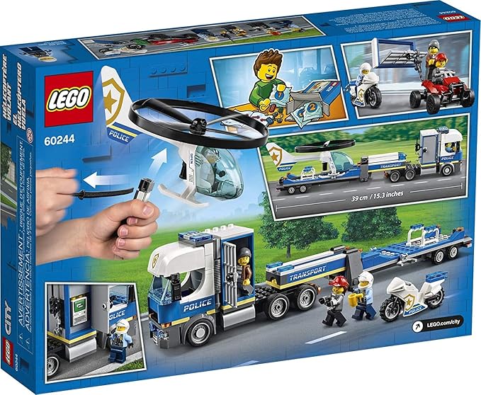 LEGO City Police Helicopter Chase 60244 Police Toy Cool Building Set for Kids (317 Pieces)