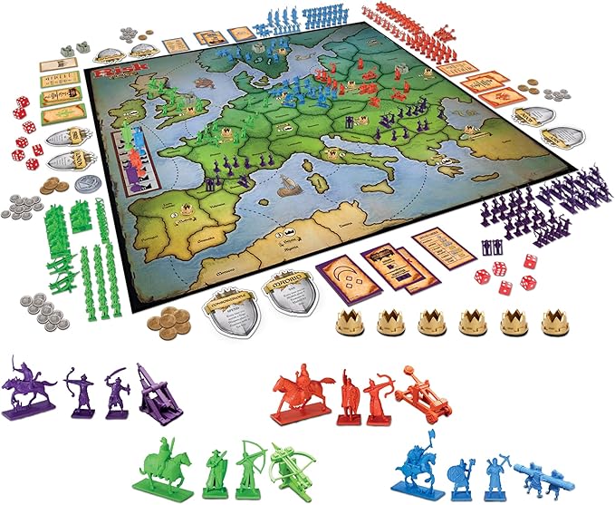 Risk Europe by Winning Moves Games USA a Medieval Conquest of Europe Complete with Siege Weapons Archers and Much More for 2 to 4 Players Ages 14+ (1232)