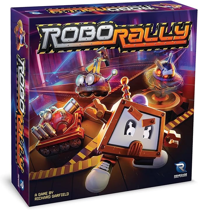 Renegade Game Studios Robo Rally Board Game Strategy Card Programming with 6 Pre-Painted Robot Miniatures for 2-6 Players Ages 12+