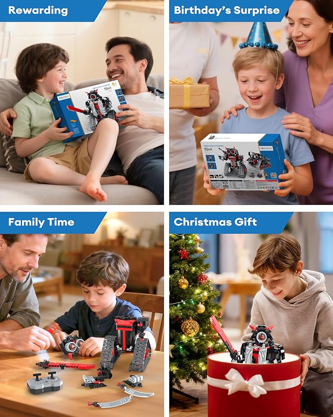 5 in 1 STEM RC Robot Building Kit APP &amp Remote Control Samurai/Ninja Blocks 419 Pcs Erector Set RC Toy for Kids DIY Build Science Educational Gift for Age 6 7 8 9 10 11 12+ Boys &amp Girls