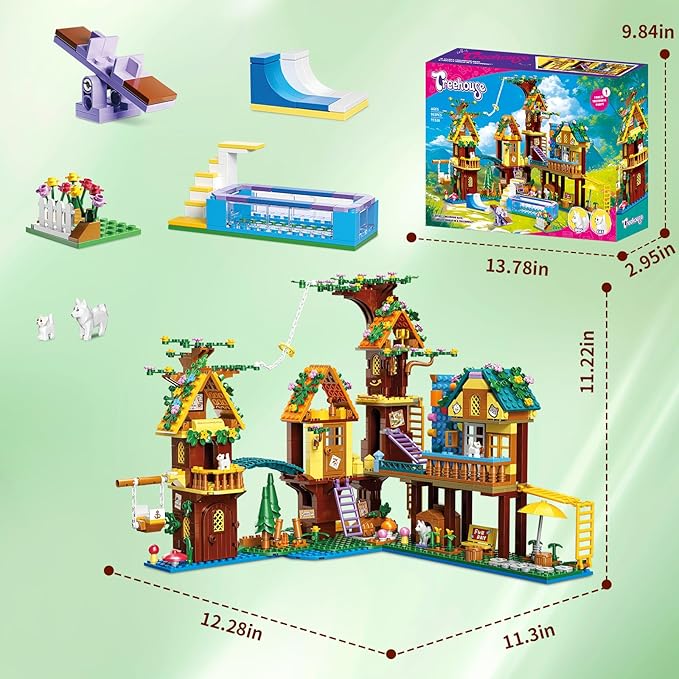 Tree House Building Set Compatible with Lego Friend 947 PCS Adventure Camp Building Toy Forest House Building Kit Birthday Gift for Adult Age 14+ Years