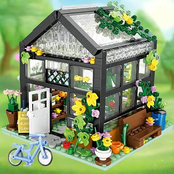 General Jim's Modular Building Block Set Greenhouse Botanical Flower Garden House MOC Building Set
