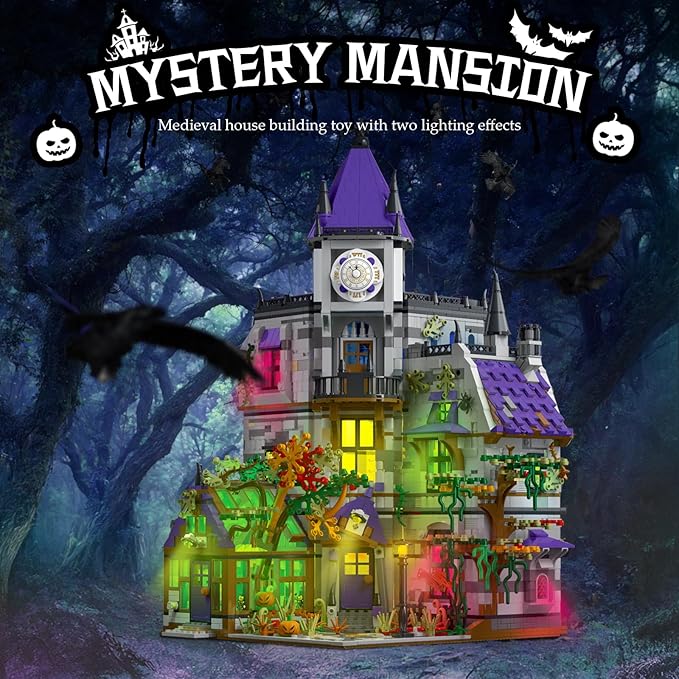 JMBricklayer Medieval Castle House Building Set for Adults Ideas House Model Toy Construction Set with LED Lights Medieval Mystery Mansion Collectible or Home Office Decor Gift for Adult 30121