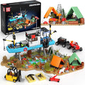 Mould King Seaside City Fishing Boat Building Set Creative Repair Yard with Ship Forklift and Camp DIY Construction Model Kit Idea Gift for Adults &amp Teens 14+ (1234PCS)