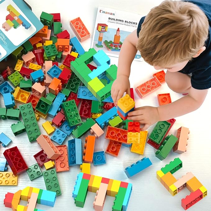 Building Blocks for Kids Ages 3-8| 8-Color Building Bricks for Toddlers Development Creativity and Motor Skills| 209-piece Toy Building Sets for Ideal Christmas/Birthday Gifts for Boys &amp Girls