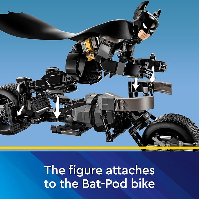 LEGO DC Batman Construction Figure &amp The Bat-Pod Bike Building Toys - Batman Action Figure from The Dark Knight for Boys &amp Girls Ages 12+ - Superhero Gift Ideas for Kids - 76273